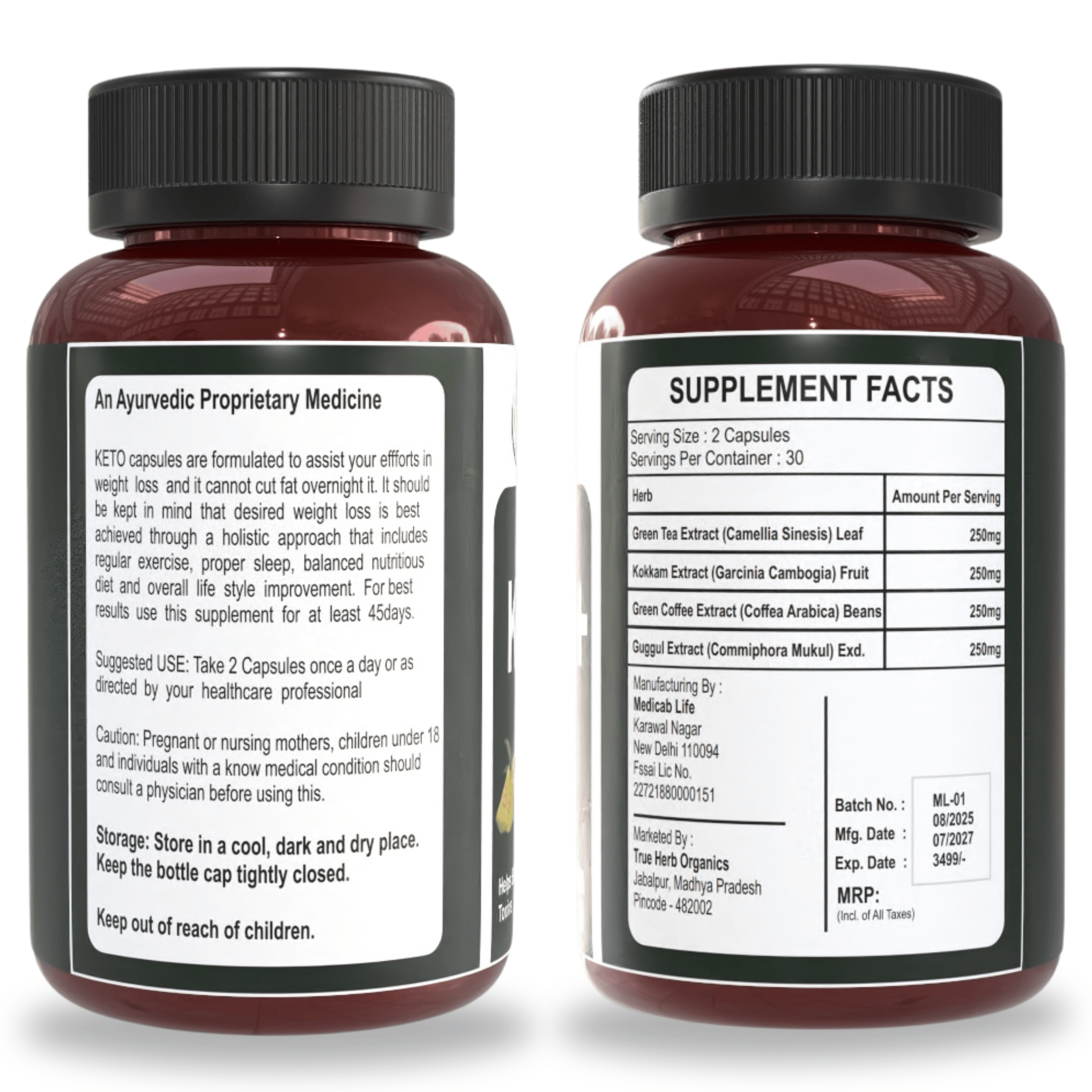 True Herb Organics Keto+ Advance Slimming Capsule For Natural & Effective Weight Loss | Increase Metabolism Of The Body