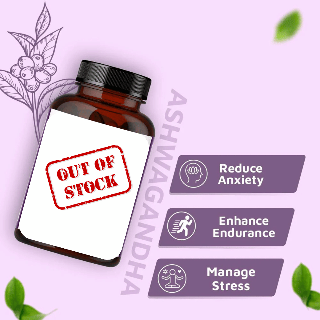 True Herb Organics Ashwagandha Capsules | Enhance Stamina | Reduce Anxiety & Stress Levels | 500mg/ Serving | 60 Capsules