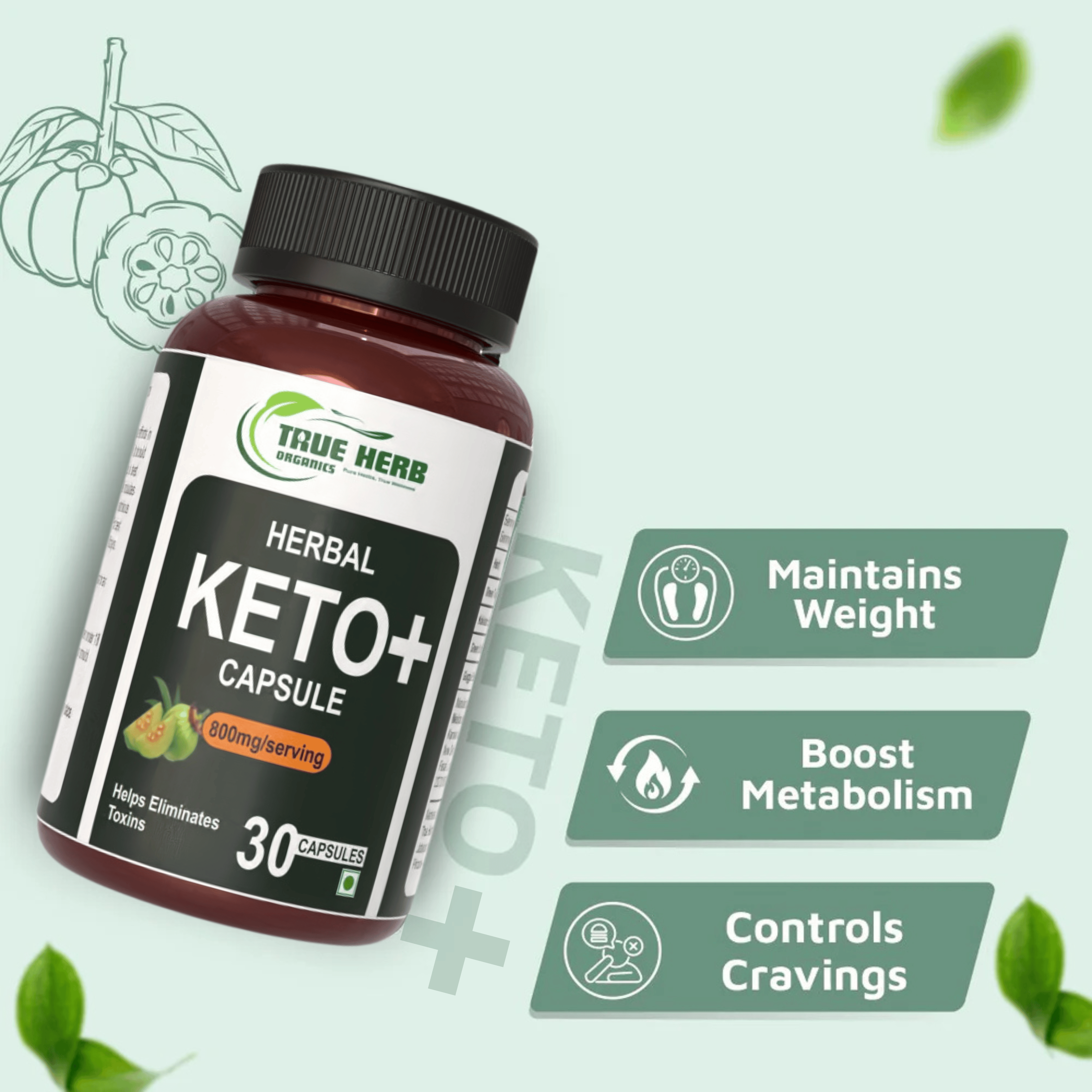 True Herb Organics Keto+ Advance Slimming Capsule For Natural & Effective Weight Loss | Increase Metabolism Of The Body